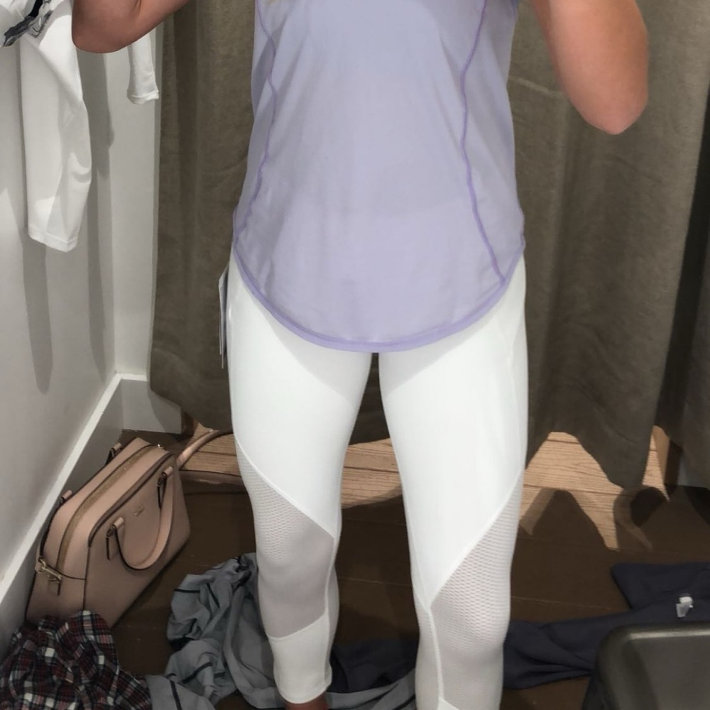 WHITE Athleta contender mesh 7/8 tight